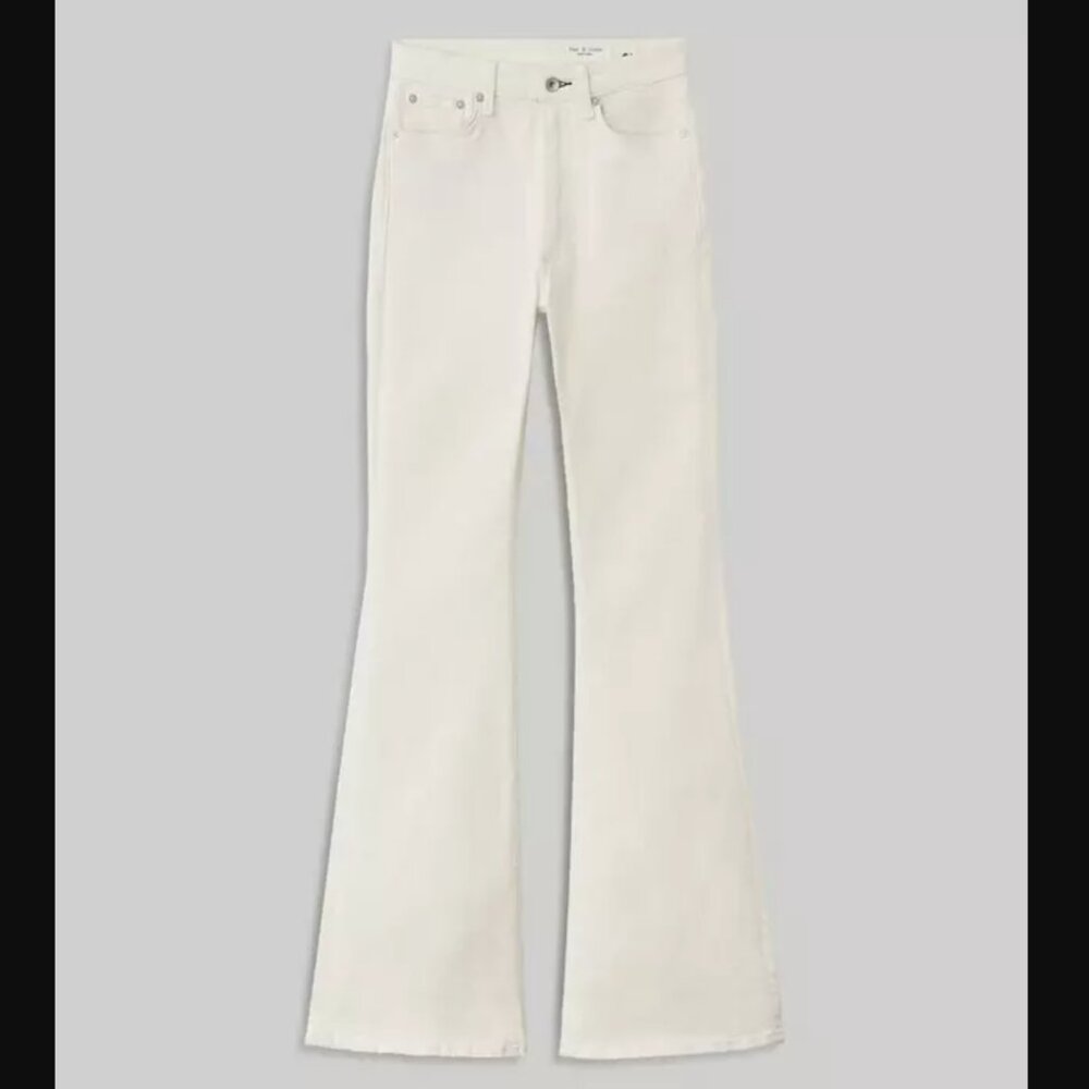 Rag & Bone Casey High-Rise Flare - Ecru